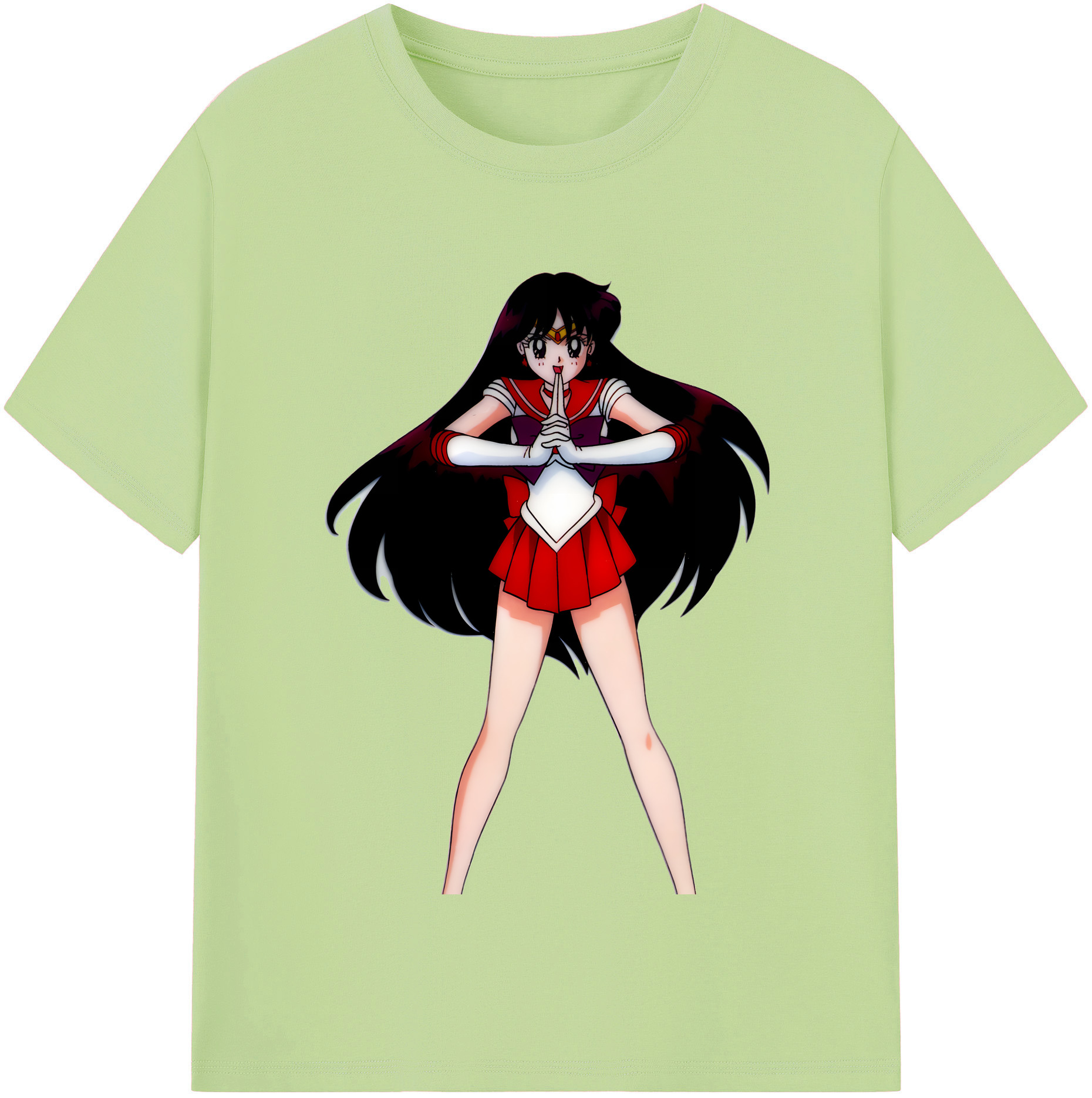 （画像用） 美少女戦士セーラームーン 火野レイ ひの レイ Sailor Moon Hino Rei （セーラーマーズ,Sailor Mars） 綿100％半袖Tシャツ（フロントプリント）